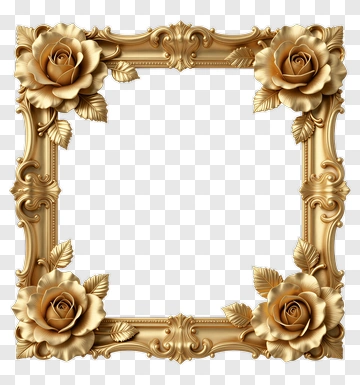 Golden Rose Frame PNG