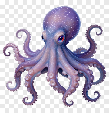 3D Octopus With Colorful Tentacles PNG