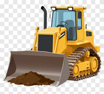 Yellow Bulldozer With Dirt PNG