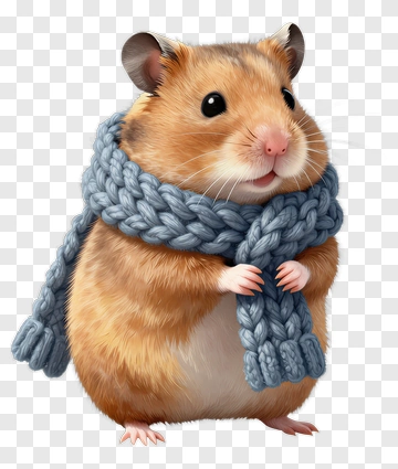 Hamster Wearing A Scarf PNG