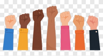 Diverse Raised Fists PNG