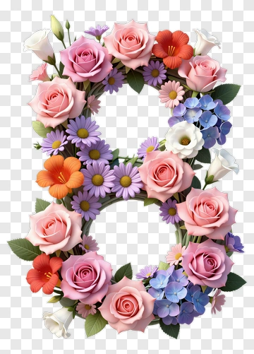 Floral Number Eight PNG