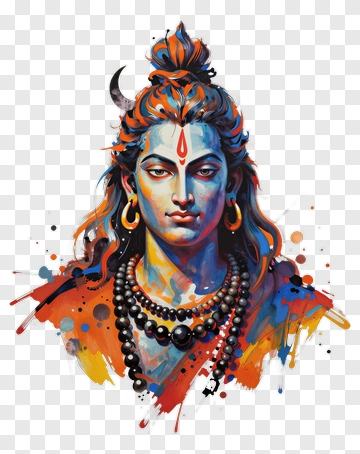 Colorful Portrait Of Lord Shiva PNG