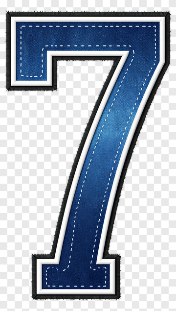 Blue Fabric Number Seven PNG
