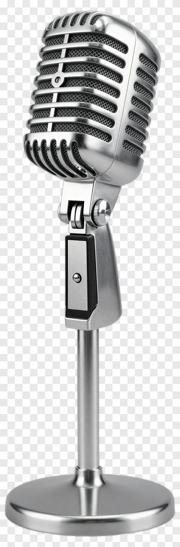 Vintage Microphone On Stand PNG