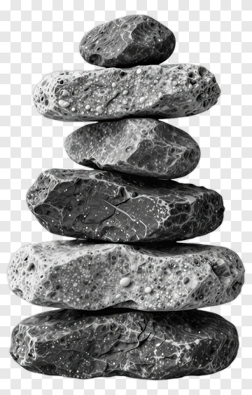 Stack Of Black And White Rocks PNG