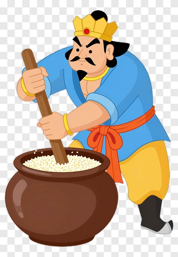 Cartoon King Stirring A Pot PNG