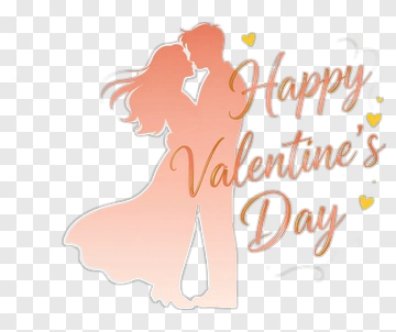 Happy Valentine's Day Couple Silhouette PNG