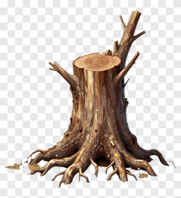 Tree Stump With Exposed Rings PNG
