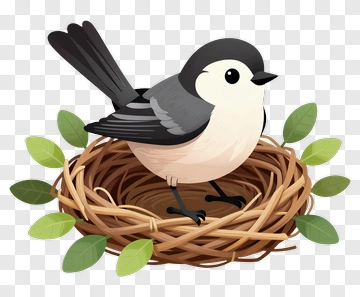 Cartoon Bird In A Nest PNG