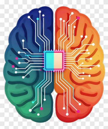 Colorful Brain With Circuit Board Design PNG