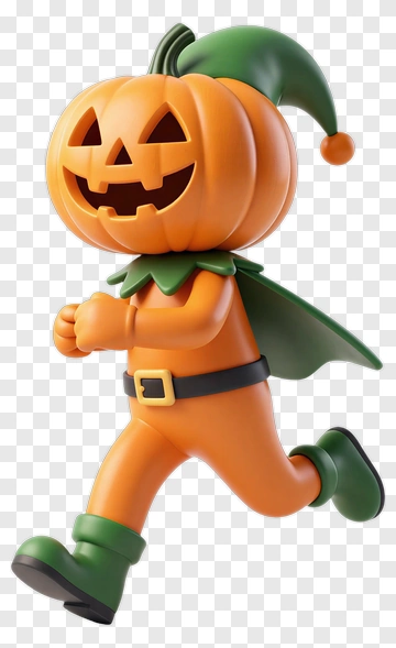 Cartoon Pumpkin Character Running PNG