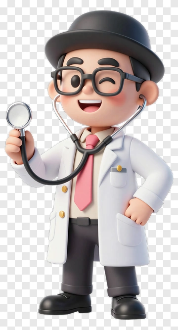 Cartoon Doctor Holding A Stethoscope PNG