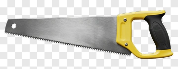 Hand Saw With Yellow Handle PNG