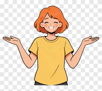 Cartoon Woman Smiling With Open Arms PNG