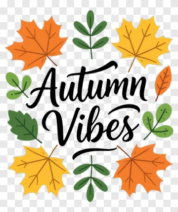 Autumn Vibes With Colorful Leaves PNG