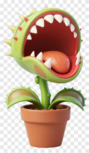 3D Carnivorous Plant In A Pot PNG