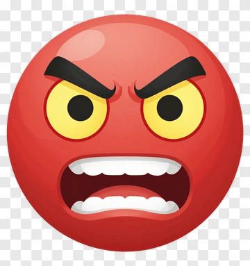 Angry Red Emoji Face PNG