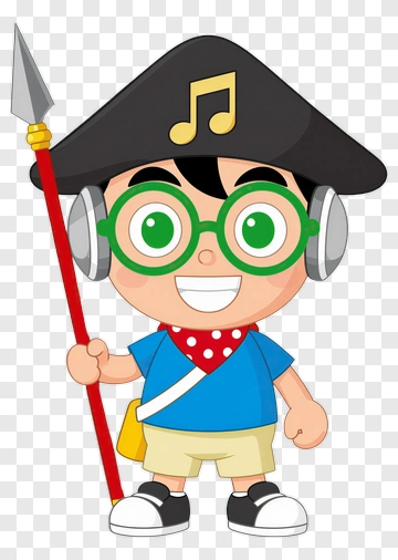 Cartoon Boy Holding A Spear PNG