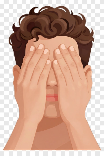 Man Covering Face With Hands PNG