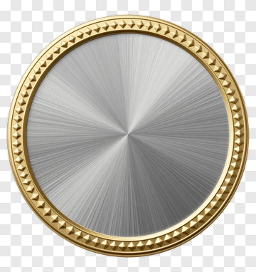 Gold Framed Silver Medal PNG