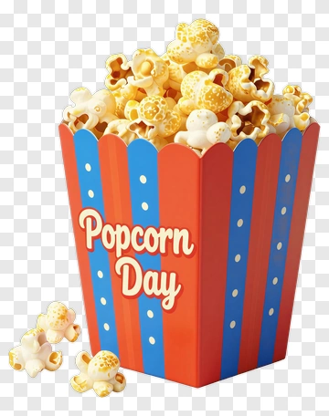 Popcorn Day Celebration Bucket PNG