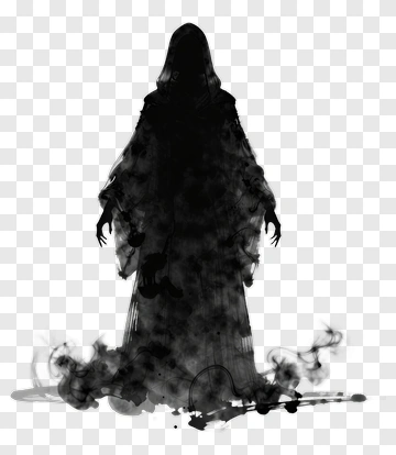 Silhouette Ghost In Dark Cloak PNG
