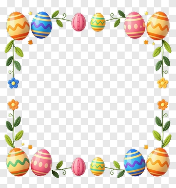 Colorful Easter Egg Frame PNG