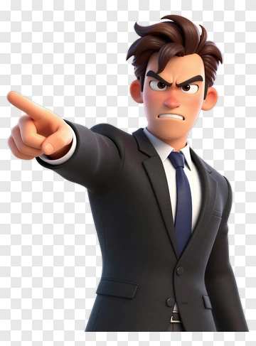 Angry Businessman Pointing PNG