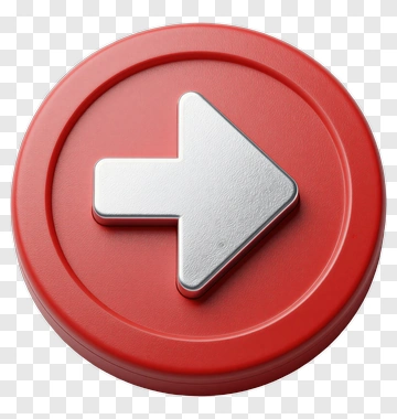 Red Button With Silver Arrow PNG