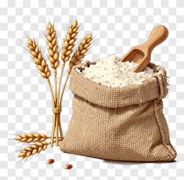 Sack Of Flour With Wheat Stalks PNG