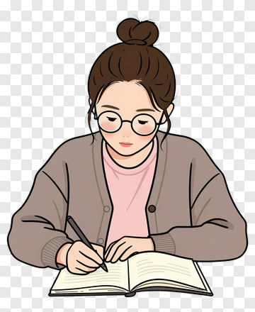 Student Writing In A Notebook PNG