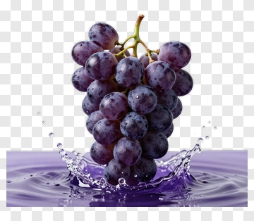 Fresh Grapes Splashing In Water PNG
