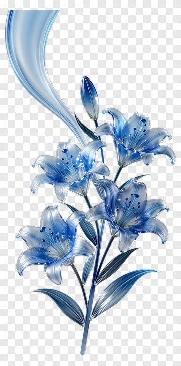 Blue Lily Flower Arrangement PNG