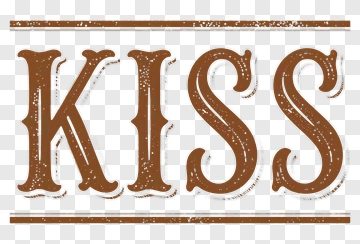 Kiss Text Design PNG