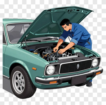 Mechanic Working On A Car Engine PNG