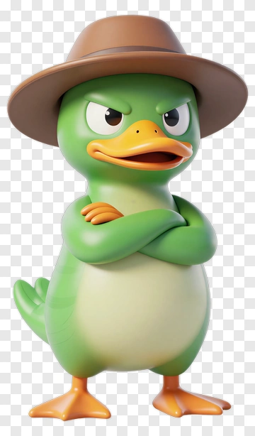 Cartoon Duck Wearing A Hat PNG