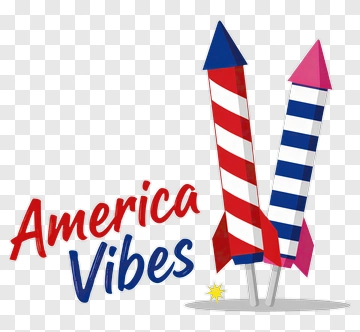 America Vibes With Colorful Rockets PNG