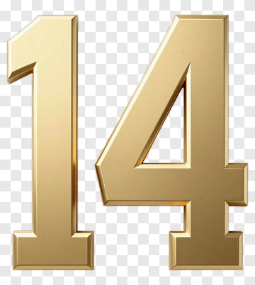 Golden Number 14 PNG