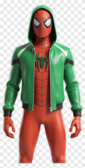 Spider-Man Character In Green Hoodie PNG
