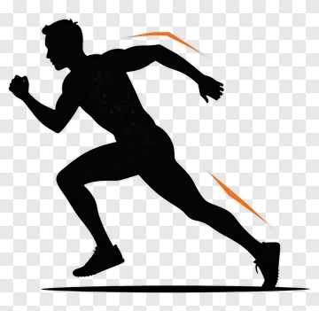 Running Athlete Silhouette PNG