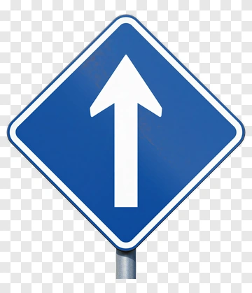 Blue Directional Sign PNG