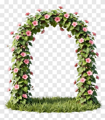 Floral Archway With Pink Flowers PNG