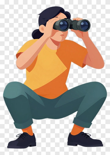 Person Using Binoculars PNG