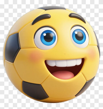 Cartoon Smiley Soccer Ball PNG