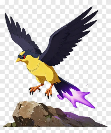Cartoon Flying Bird With Colorful Flames PNG
