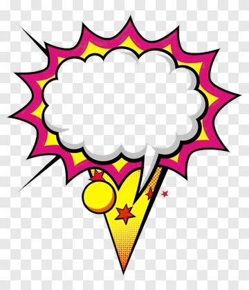 Comic Speech Bubble With Stars And Shapes PNG