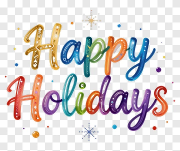 Happy Holidays Text Design PNG
