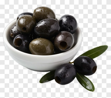 Bowl Of Black And Green Olives PNG