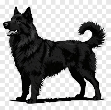 Black Dog Standing Proudly PNG